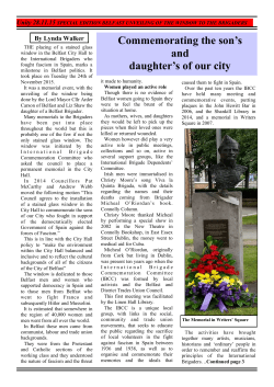 Commemorating the son`s and daughter`s of our city