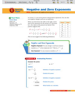 Math 7 Ch 6.1 Special Topic Neg Exp p255
