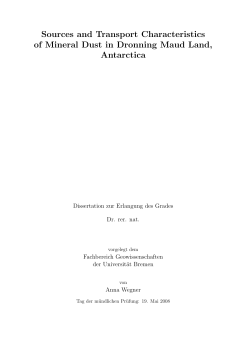 Sources and Transport Characteristics of Mineral Dust in Dronning