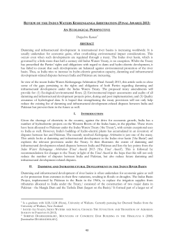 Review of the Indus Waters Kishenganga Arbitration