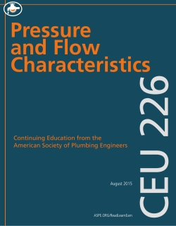 Pressure and Flow Characteristics - American Society of Plumbing