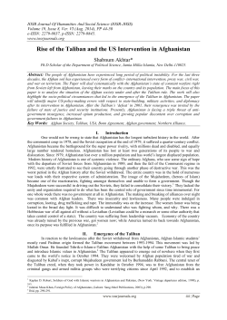 Rise of the Taliban and the US Intervention in Afghanistan