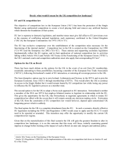 Brexit: what would it mean for the UK competition law landscape