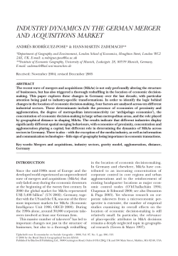 industry dynamics in the german merger and acquisitions
