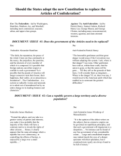 Should the States adopt the new Constitution to replace the Articles
