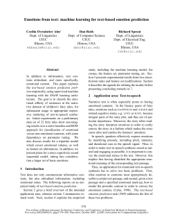 machine learning for text based emotion