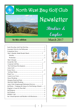 Newsletter - Official site of North West Bay Golf Club