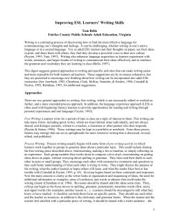 Improving ESL Learners` Writing Skills