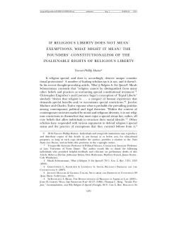 IF RELIGIOUS LIBERTY DOES NOT MEAN EXEMPTIONS, WHAT