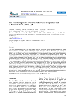 First record of a putative novel invasive Corbicula lineage