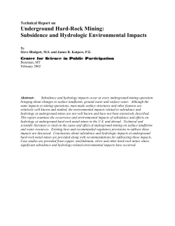 Subsidence and Hydrologic Environmental Impacts