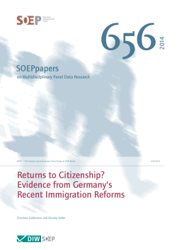 Returns to Citizenship?Evidence from Germany`s Recent