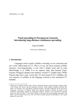 Nasal spreading in Paraguayan Guaran&iacute;: Introducing long