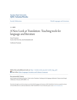 A New Look at Translation: Teaching tools for language and literature