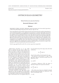 ostrich eggs geometry - Acta Universitatis Agriculturae et
