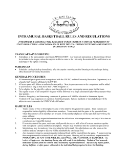 INTRAMURAL BASKETBALL RULES AND REGULATIONS