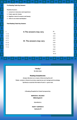 II. The answers may vary III. The answers may vary