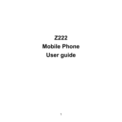 Z222 Mobile Phone User guide