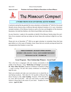 The Missouri Compact - Society of Mayflower Descendants In the