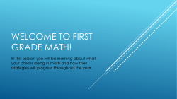 Welcome to first grade math!