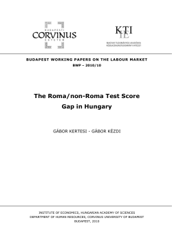 The Roma/non-Roma Test Score Gap in Hungary