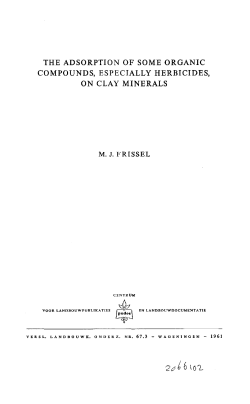 the adsorption of some organic compounds, especially herbicides