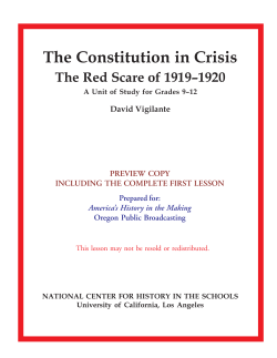 The Constitution in Crisis: The Red Scare of 1919-1920