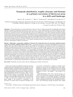 Nematode distribution, trophic structure and biomass in a primary