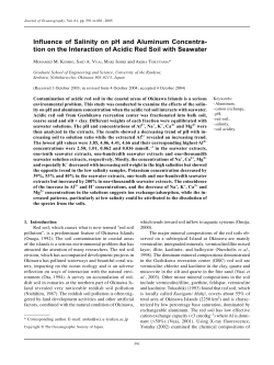 Influence of Salinity on pH and Aluminum Concentra