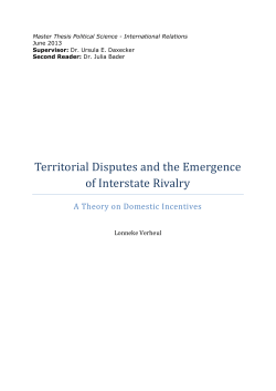 Territorial Disputes and the Emergence of Interstate - UvA-DARE