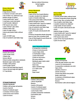 2nd Grade (Traditional) Crayons (16 counts) 1 pack of glue sticks 1