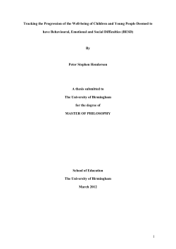 Tracking the Progression of the Well