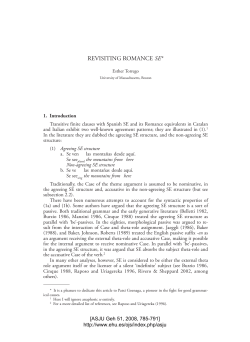 REVISITING ROMANCE SE*