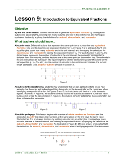 Lesson 9: Introduction to Equivalent Fractions