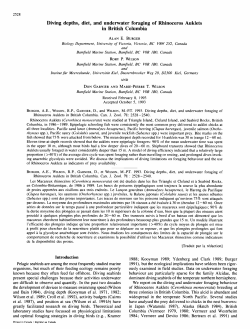 Diving depths, diet, and underwater foraging of Rhinoceros Auklets