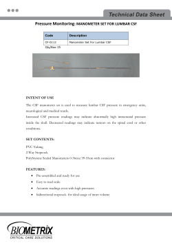 Lumbar CSF Manometer Set