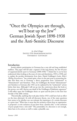 German Jewish Sport 1898-1938