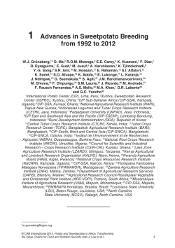 1 Advances in Sweetpotato Breeding from 1992 to 2012