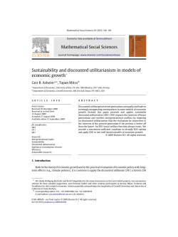 Sustainability and discounted utilitarianism in models of