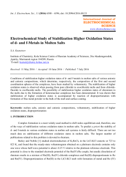 Electrochemical Study of Stabilization Higher Oxidation States of d