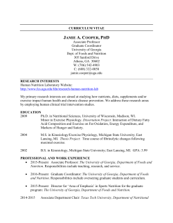 Curriculum Vitae - College of Family and Consumer Sciences