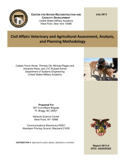 Civil Affairs Veterinary and Agricultural Assessment