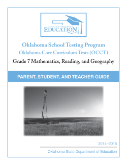Gr 7 2014-15 Parent-Student-Teacher Guide with test item samples