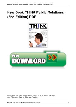 New Book THINK Public Relations: (2nd Edition) by