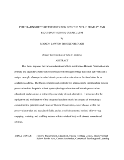 Integrating Historic Preservation Into the Public Primary and