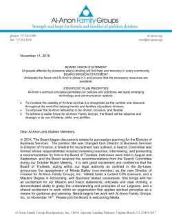 November 2016 COB Letter - Colorado Al-Anon