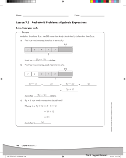 Lesson 7.5 Real-World Problems: Algebraic