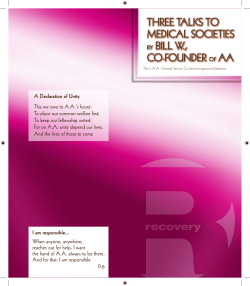 P-6 - Three Talks To Medical Societies by Bill W., Co