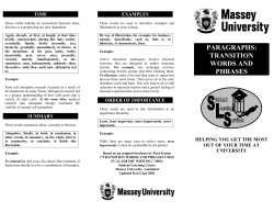 paragraphs: transition words and phrases