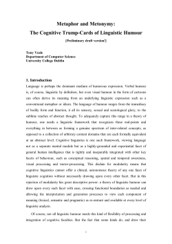 Metaphor and Metonymy: The Cognitive Trump